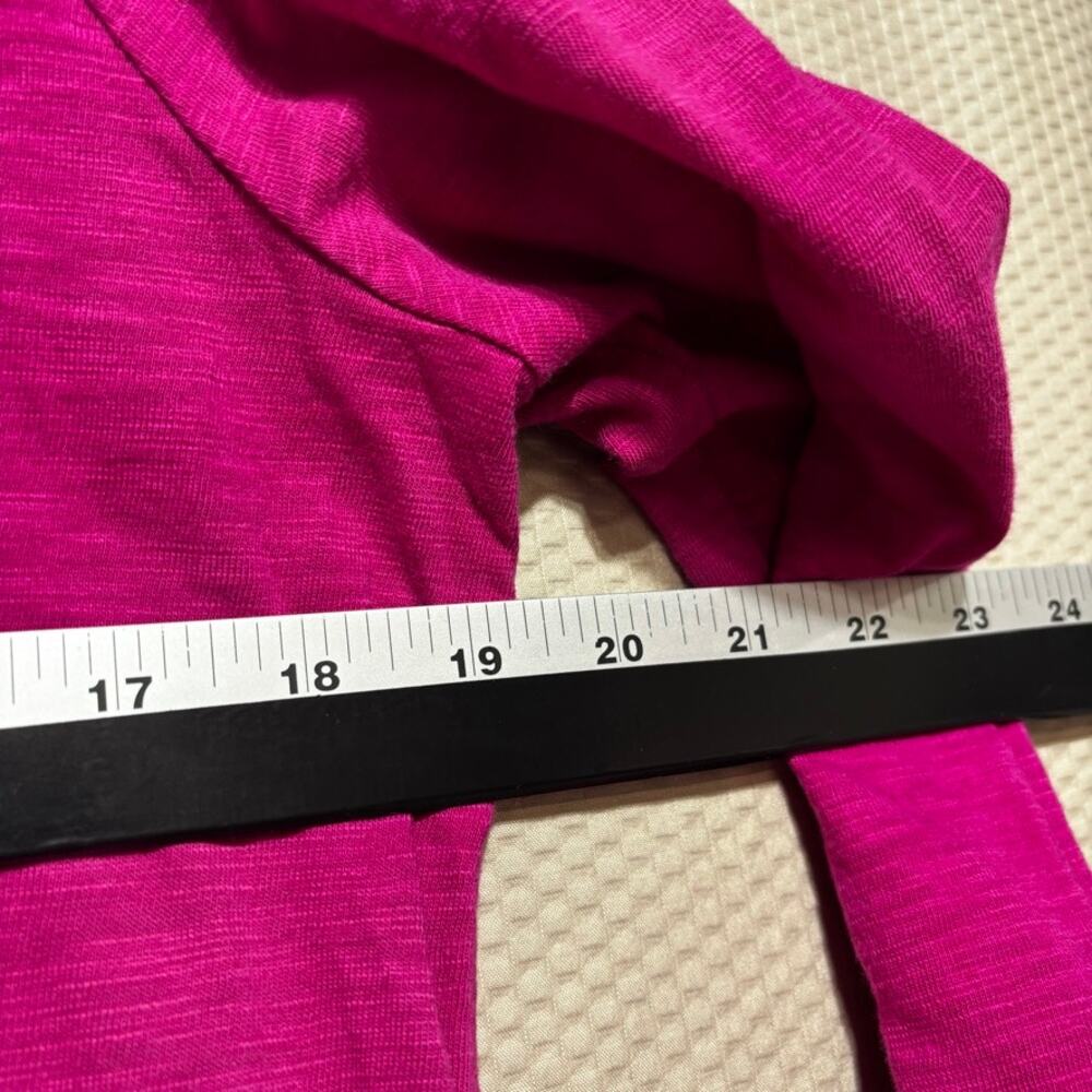 Chico's Magenta Berry Top Size 1 US M Button 3/4 Sleeve Swing Tunic Cotton Modal - Picture 7 of 9